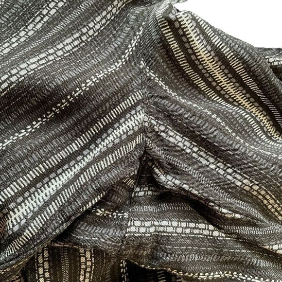 Jessica Simpson Pants Lightweight Black White Striped Elastic Waist Size L - Picture 9 of 12